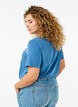Ensfarvet basis t-shirt i bomuld, Bl&aring;, Model image number 1
