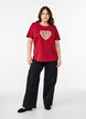 T-shirt med motiv , R&oslash;d, Model image number 1