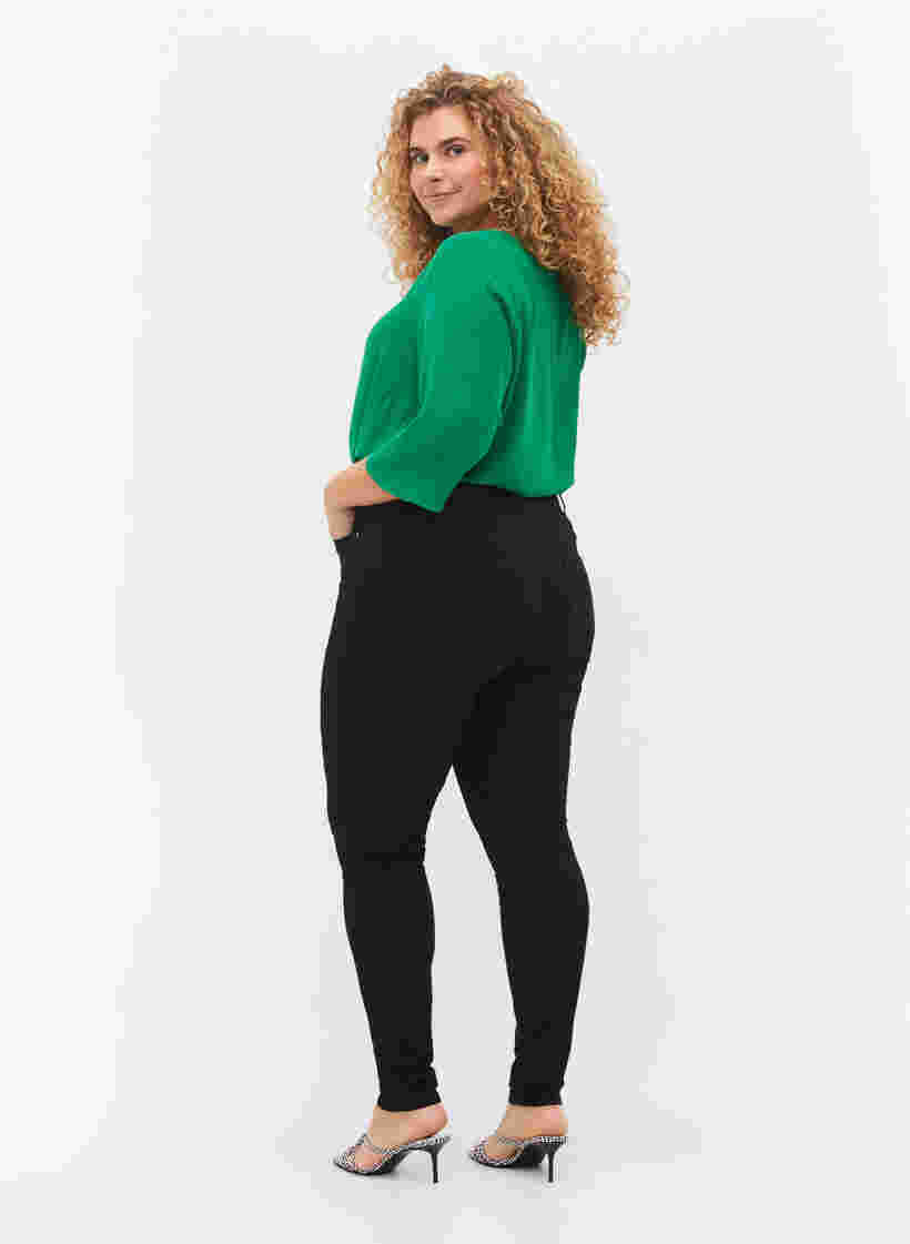 Super slim Bea jeans med ekstra høj talje, Black, Model image number 1