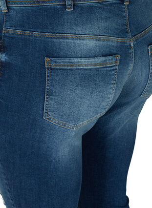 Ekstra slim Sanna jeans med regulær talje, Dark blue denim, Packshot image number 3