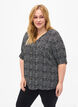 Viskosebluse med knapper, Black Graphic AOP, Model image number 0