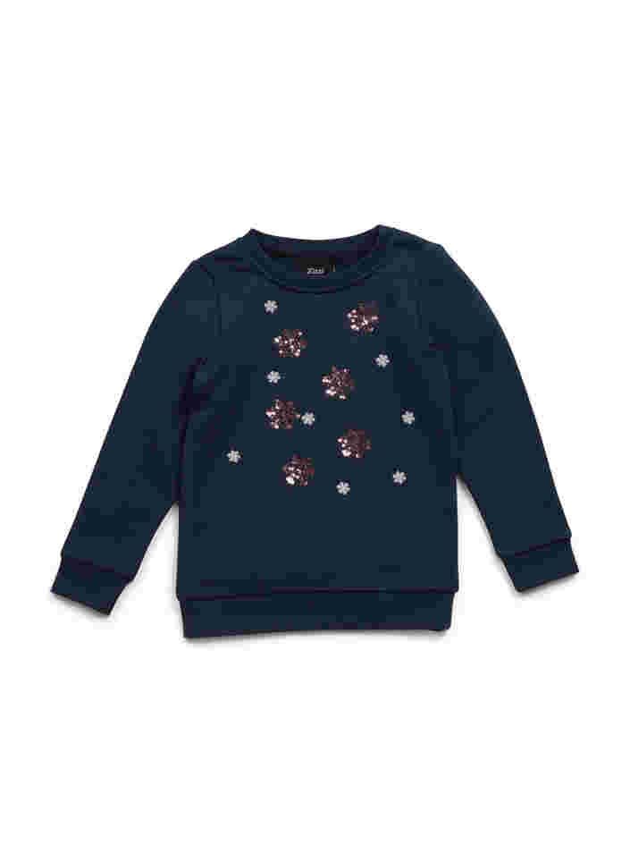 Jule sweatshirt til børn, Night Sky Snow, Packshot