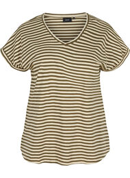 Stribet t-shirt i bomuld, Ivy Green Y/D