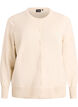 Finstrikket cardigan med rund hals, Beige, Packshot image number 0