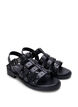 Wide fit - Sandal med nitter, Sort, Packshot image number 1