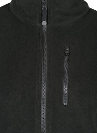 Fleecejakke med lynlås og lommer, Black, Packshot image number 2