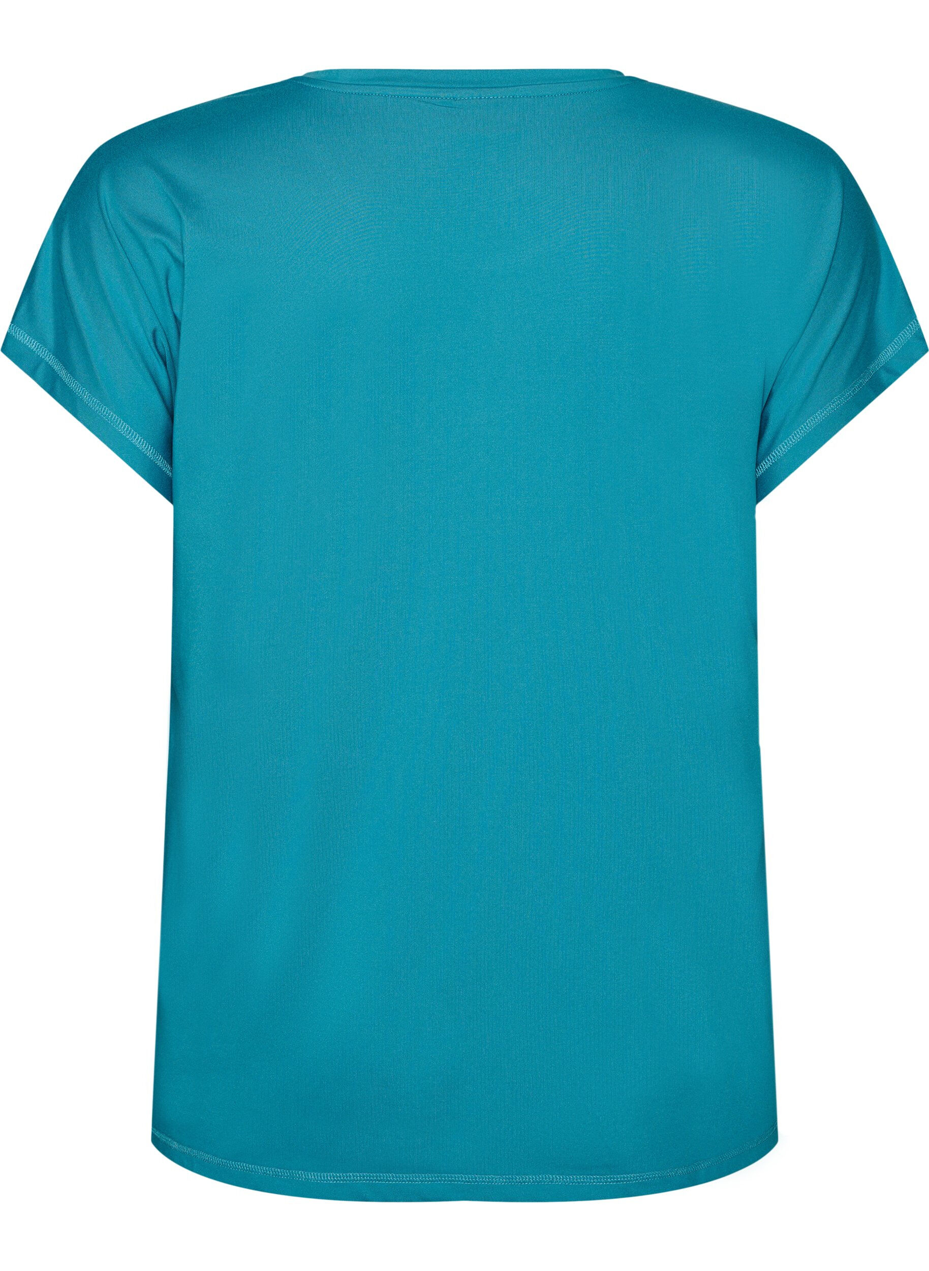 ZizziEnsfarvet tr&aelig;nings t-shirt, Bl&aring;, Packshot image number 1
