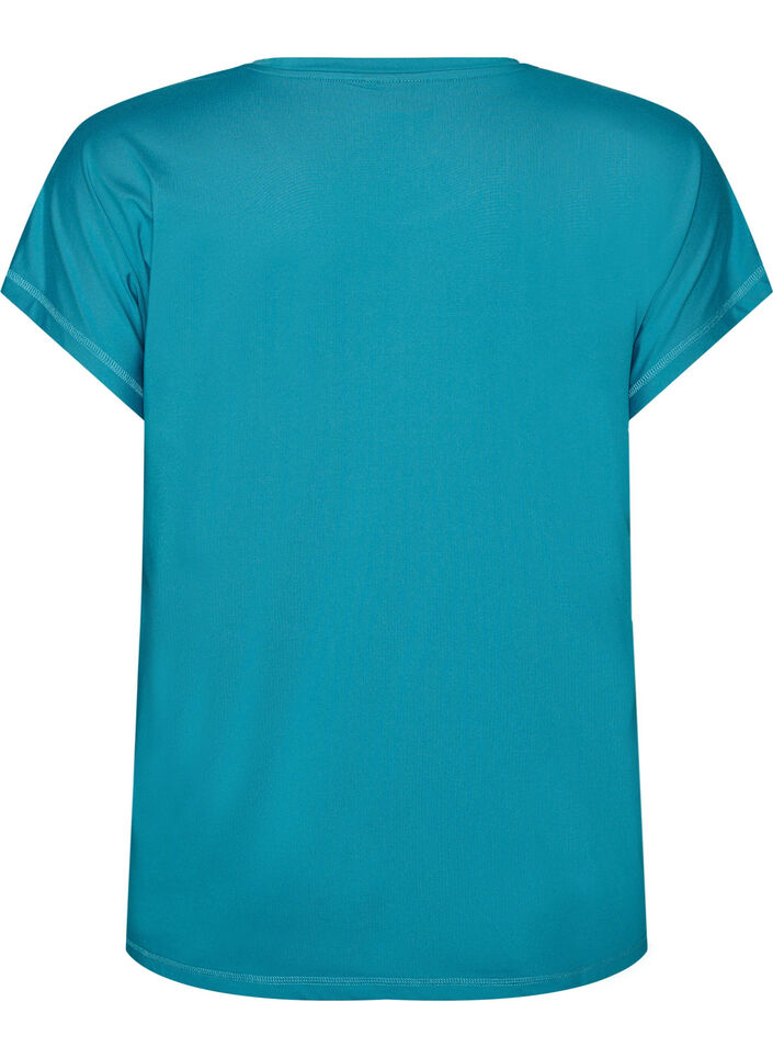 Ensfarvet tr&aelig;nings t-shirt, Bl&aring;, Packshot image number 1