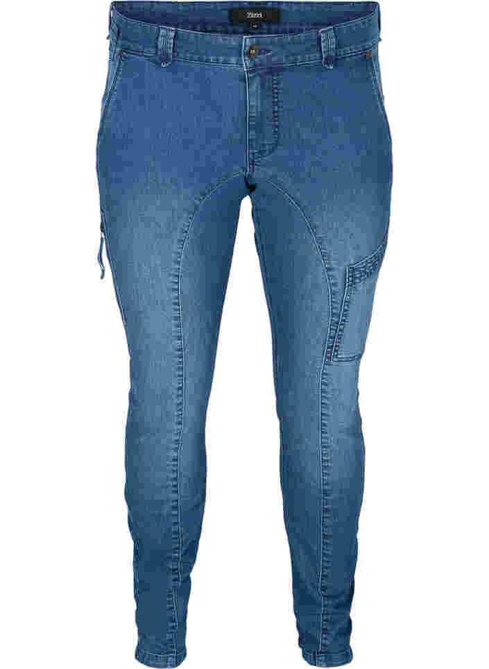 Ekstra slim fit Sanna jeans, Blue denim, Packshot image number 0