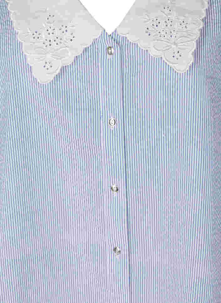Stribet ærmeløs skjorte med krave, Marlin, Packshot image number 2
