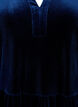 Velourkjole med flæsekrave og 3/4 ærmer, Navy Blazer, Packshot image number 2