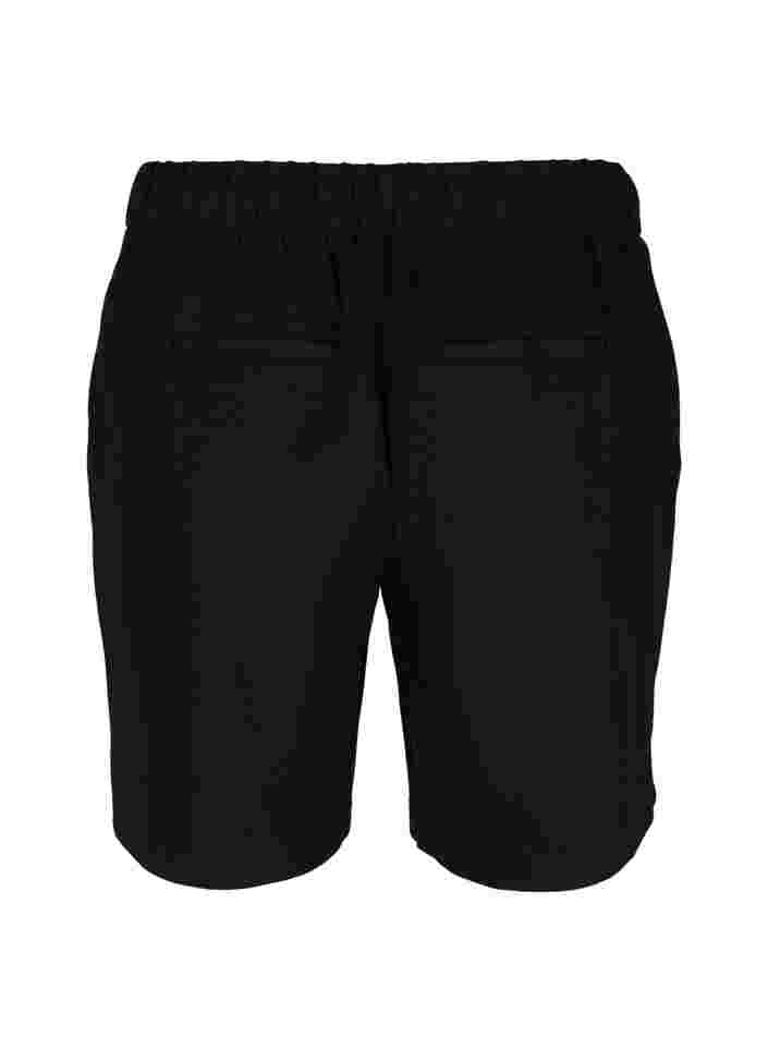 Løse shorts med bindesnøre og lommer, Black, Packshot image number 1