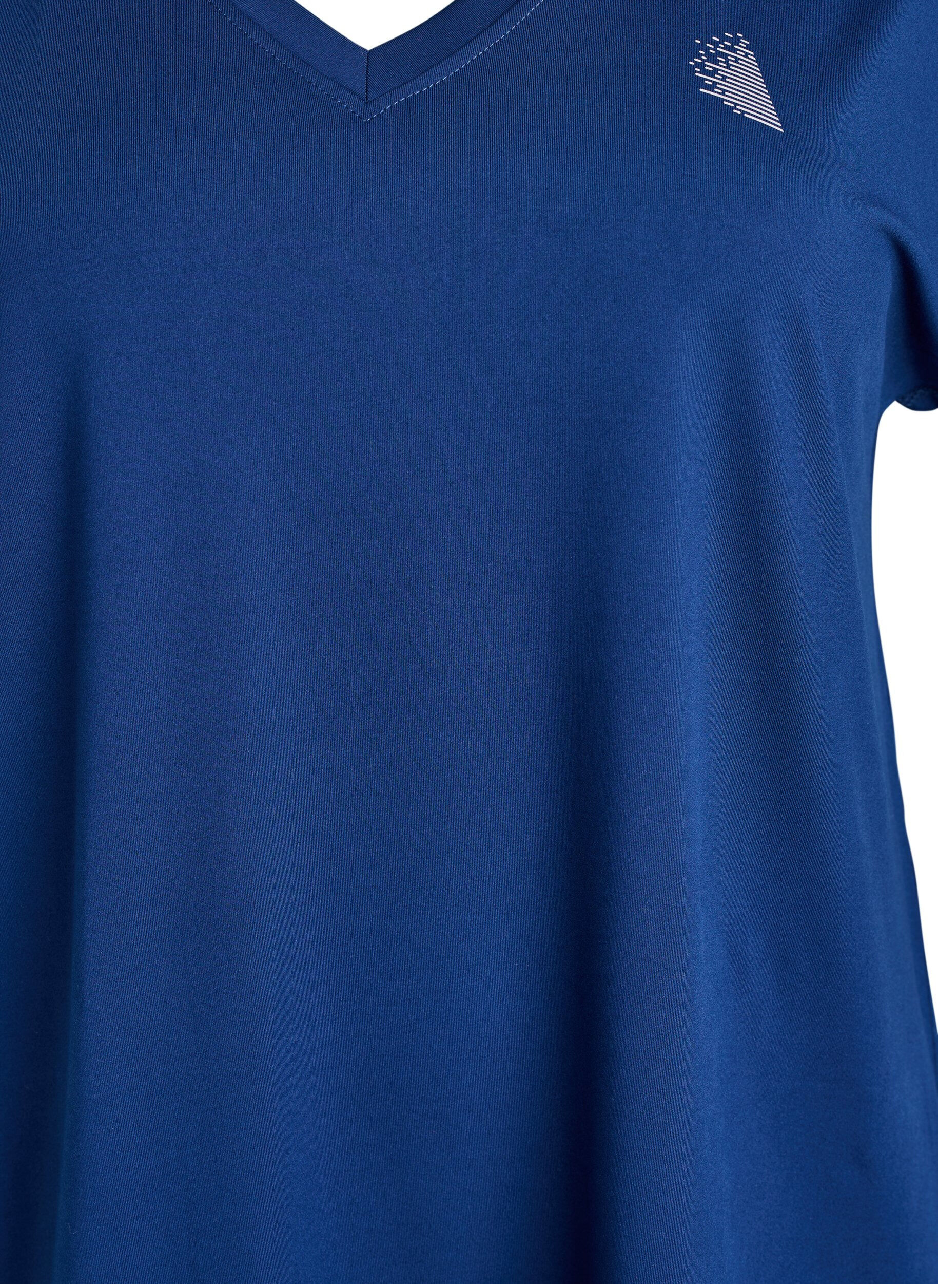 ZizziL&oslash;s tr&aelig;nings t-shirt med v-hals, Bl&aring;, Packshot image number 2
