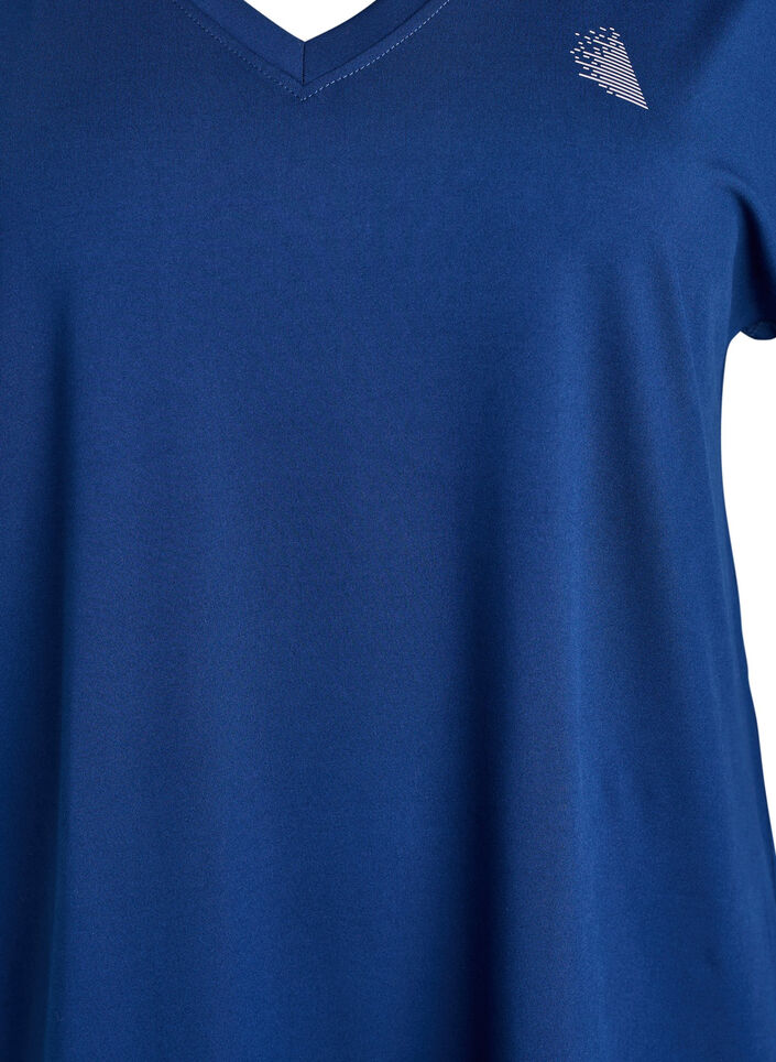 L&oslash;s tr&aelig;nings t-shirt med v-hals, Bl&aring;, Packshot image number 2