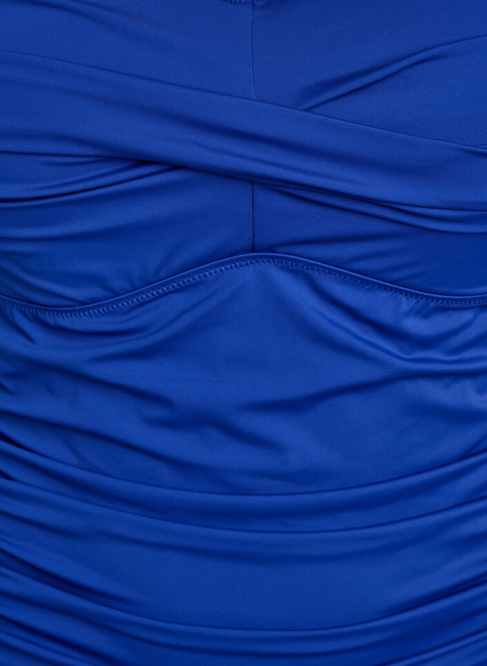 Vatteret badedragt med draperinger, Blå, Packshot image number 2