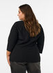 Bluse med asymmetrisk drapering og 3/4 &aelig;rmer, Sort, Model image number 2