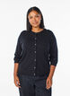 Cardigan med runde knapper, Sort, Model image number 0
