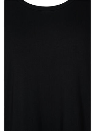 Midikjole i bomuld med slids, Black, Packshot image number 2