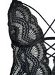 Blonde bodystocking med string-detaljer, Sort, Packshot image number 2