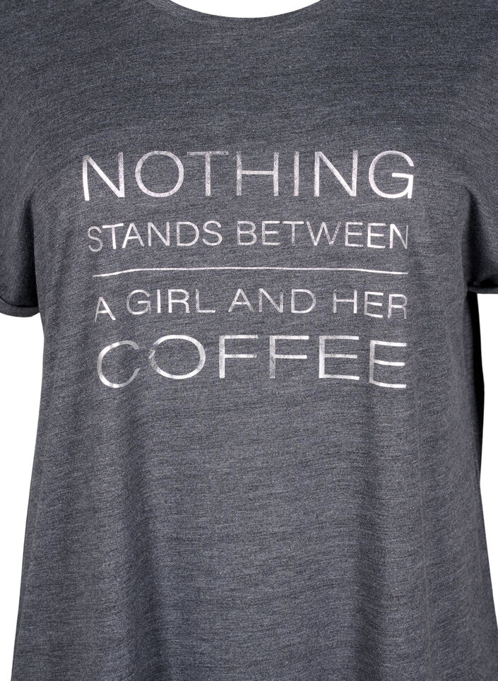 Kortærmet natkjole med tekstprint, , Packshot image number 2