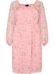 Festkjole i chiffon med lange &aelig;rmer, Lyser&oslash;d, Packshot image number 0