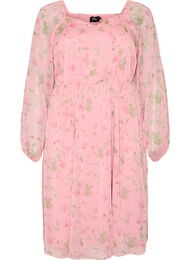 Festkjole i chiffon med lange &aelig;rmer, Lyser&oslash;d