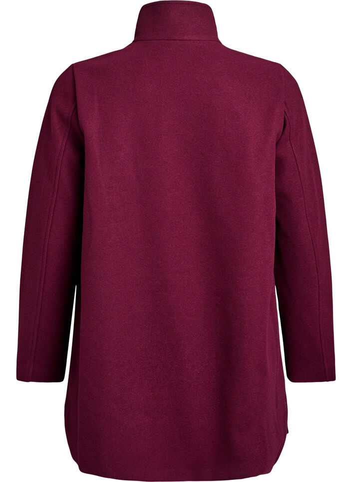 Kort frakke med A-facon, M&oslash;rk Bordeaux, Packshot image number 1