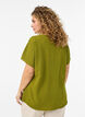 Bluse med korte &aelig;rmer og rund halsudsk&aelig;ring , Gr&oslash;n, Model image number 2