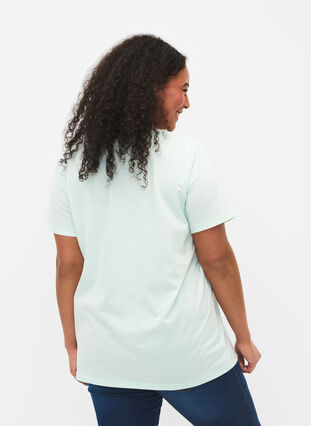 Kortærmet t-shirt med v-udskæring, Honeydew, Model image number 1