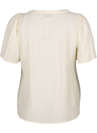 Lyocell skjortebluse med tekstur, Antique White, Packshot image number 1