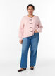 Ribstrikket cardigan med knapper, Lyser&oslash;d, Model image number 1