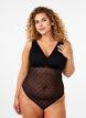 Bodystocking med prikket mesh og udtagelige puder, Black, Model image number 3