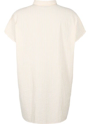 Lang stribet skjorte i bomuld , White/Natrual Stripe, Packshot image number 1