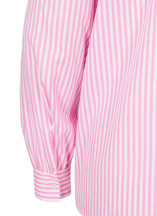 Stribet skjorte i bomuld, White/ Pink Stripe, Packshot image number 3