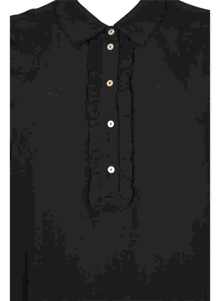 Tunika med 3/4 ærmer i viskose, Black, Packshot image number 2