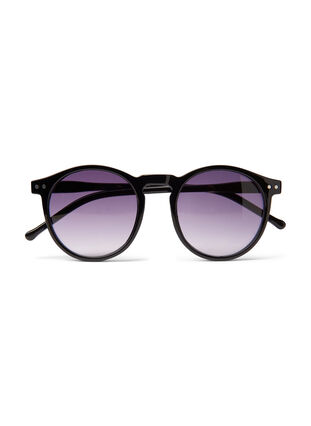 Solbriller med runde glas, Black, Packshot image number 0