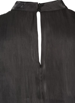 Langærmet bluse med shine, Black, Packshot image number 3