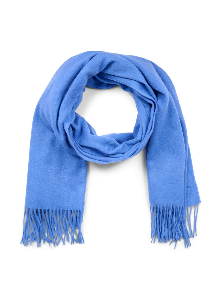 Halstørklæde i uldblanding, Blue Yonder, Packshot image number 0