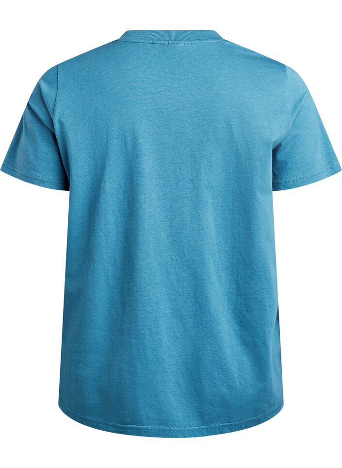 Basis t-shirt i bomuld med rund hals , Gr&aring;, Packshot image number 1