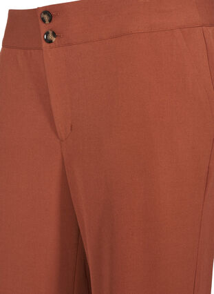 Klassiske bukser med lommer og knaplukning, Tortoise Shell, Packshot image number 3