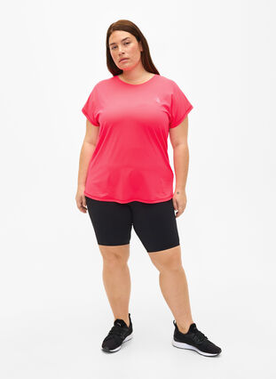 Kortærmet trænings t-shirt , Neon Diva Pink, Model image number 2