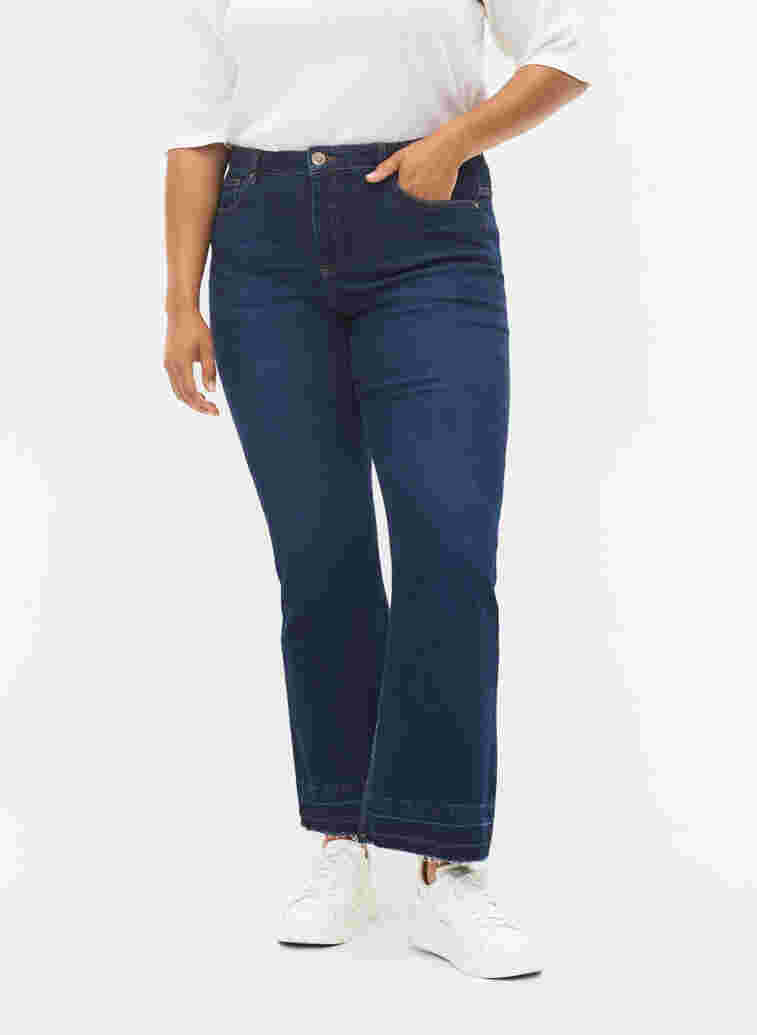 Ellen bootcut jeans med høj talje, Dark blue, Model image number 2