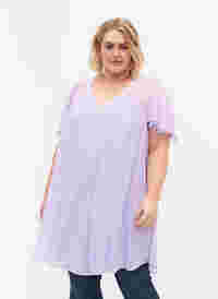 Løs kjole med korte ærmer, Purple Heather, Model