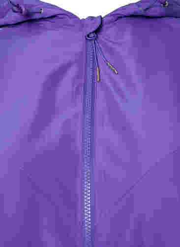 Kort jakke med hætte og justerbar bund, Purple Opulence, Packshot image number 2