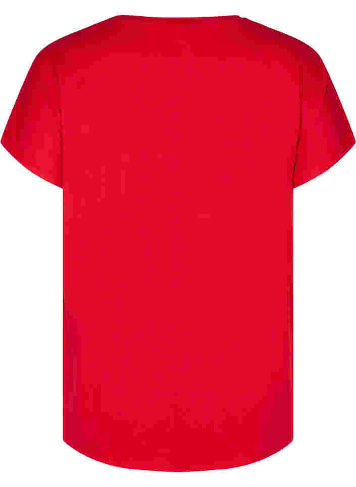 Ensfarvet trænings t-shirt, Haute Red, Packshot image number 1