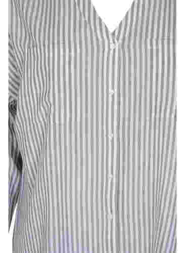 Stribet tunika med v-hals og knapper, Balsam Green Stripe, Packshot image number 2