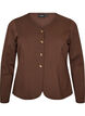 Figursyet jerseycardigan med dekorative knapper, Brun, Packshot image number 0