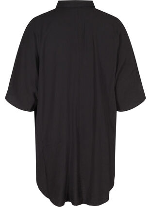 Tunika med knapper og krave, Black, Packshot image number 1
