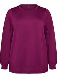 Lang&aelig;rmet jerseybluse med rund hals, Lilla