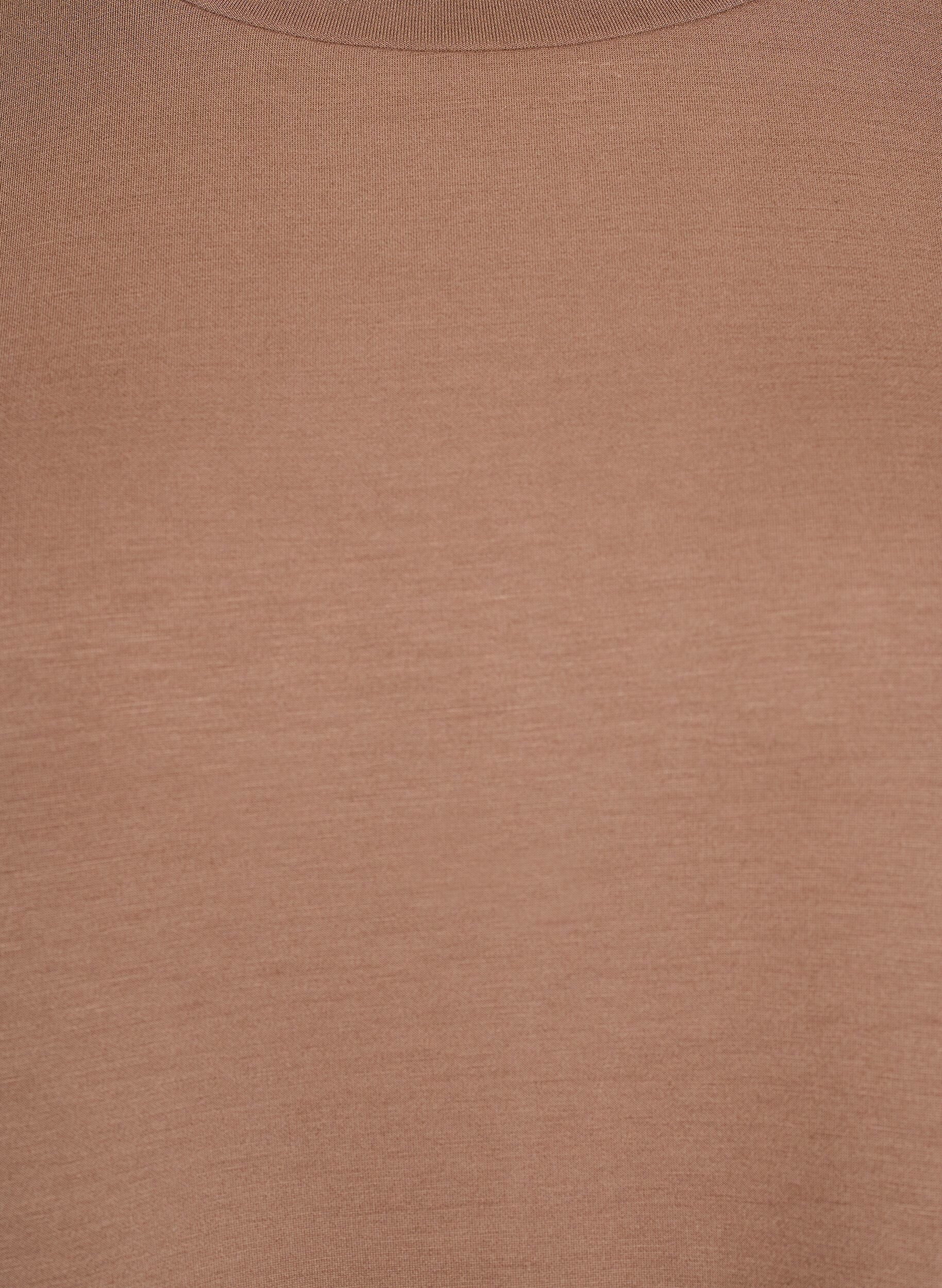 Zizzi T-shirtkjole i jerseykvalitet med sideslidser, Brun, Packshot image number 2